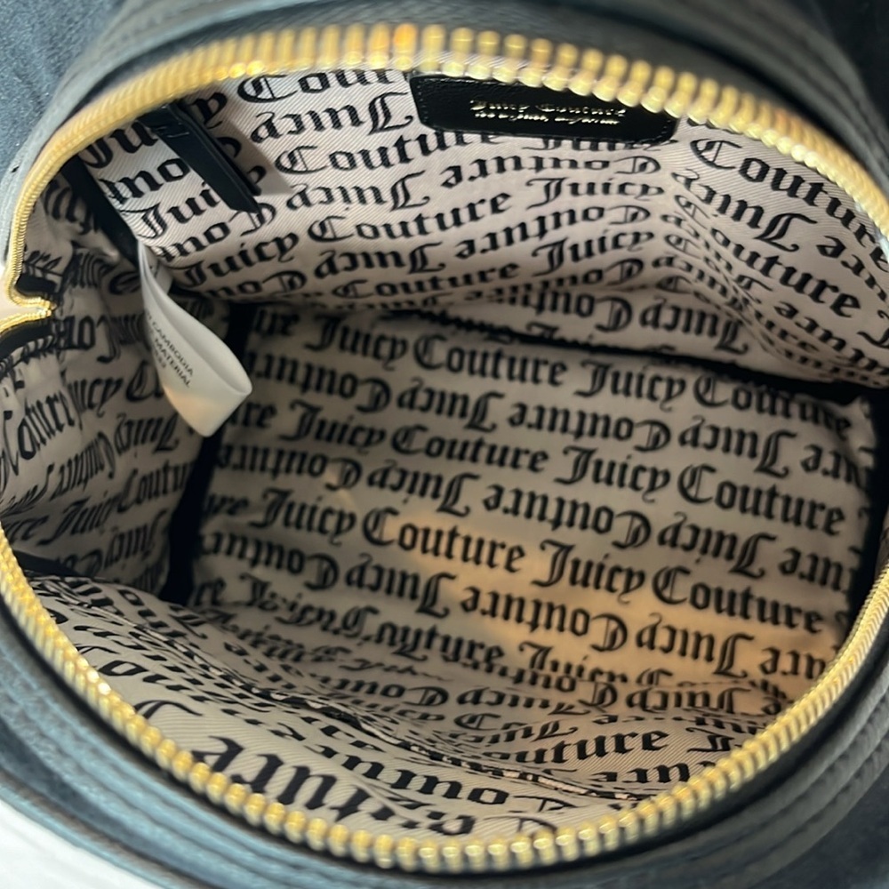 NEW Juicy Couture Liquorice Big Spender Studded Velvet Backpack - Picture 7 of 12